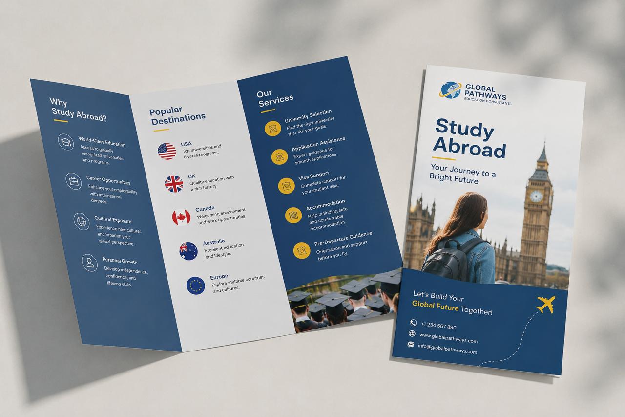 Trifold brochure printing for businesses